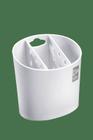 Escorredor de Talheres Oval Coza Basic 13,8 x 10,5 x 14,4 cm Branco