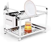 Escorredor Inox 16 Pratos Com Porta Talher Em Inox Mak Inox