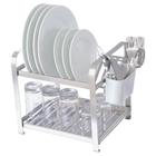 Escorredor Louça Pia 12 Pratos Inox Porta Talheres Branco