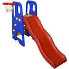 Escorregador Infantil 4 Degraus Plástico Playground Cesta Basquete Bola Importway BW-053 Colorido