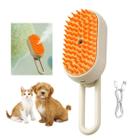 Escova a Vapor Eletrica Cachorro Cao Gato Pet Animal de Estimaçao Remove Pelo Bateria Recarregavel Massagem Escovaçao Higiene Limpeza