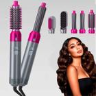 Escova Alisadora 5 Em 1 Profissional Hair Rosa 110v