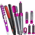 Escova Cabelos Secadora Alisadora 5 Em 1 Luxhair Ions 1000w Prancha Cerâmica 210c Modelador Cacheador Espiral Nova