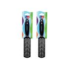 Escova De Cabelo Darma Flex Reta Preta - Kit Com 2Un