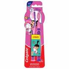 Escova de dente colgate infantil smiles agnes e fluffy 6+ anos extra macia com 2 unidades