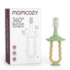 Escova de dentes Momcozy Baby Green de 6 a 12 meses com limpador de língua