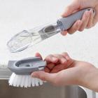 Escova de Limpeza Porta Detergente Multiuso 2 EM 1 com Dispenser Limpeza Pesada
