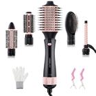 Escova de secador de cabelo Hot-Air 5 em 1 Kit USBelff preto-rosa