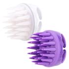 Escova de shampoo Scalp Scrubber BTYMS Silicone roxa e branca