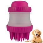 Escova de Silicone com Dispenser para Cachorro Gato Pink CBRN14446
