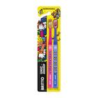 Escova DentalClean Romero Britto Cerdas Ultramacias Leve 2 - Azul/Rosa