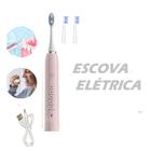 Escova Elétrica Higiene Oral 3 Modos Limpeza dos Dentes Recarregável USB Com Refil