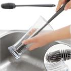Escova em Silicone para Lavagem de Copos e Garrafas de Leite com Cabo Longo