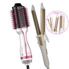 Escova Gama Italy 4 Em 1 Ceramica Ion Secadora Alisadora Volume 1300w Cabelo Umido Glamour Pink Modelador Cacheador Prancha 2x1