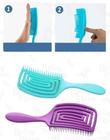 Escova para cabelo raquete hair quadrada flexível prática