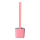 Escova Sanitária Rosa Silicone Com Suporte Adesivo Parede