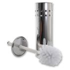 Escova Sanitária Vaso Limpeza Banheiro Higienização Em C/ Suporte Plástico E Inox com cerdas flexíveis Perfeito para limpeza do sanitario