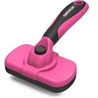 Escova Slicker Swihauk Self Cleaning para cães e gatos rosa