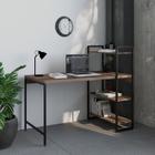 Escrivaninha com Estante 3 Prateleiras Estilo Industrial 135cm Active Yescasa