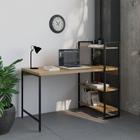 Escrivaninha com Estante 3 Prateleiras Estilo Industrial 135cm Active Yescasa