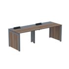 Escrivaninha Corporativa para 2 Pessoas 110x79,2cm Pscpp110 Walnut/Grafito