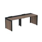 Escrivaninha Corporativa para 2 Pessoas 110x79,2cm Pscpp110 Walnut/Preto