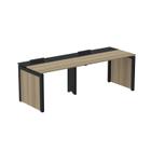 Escrivaninha Corporativa para 2 Pessoas 140x79,2cm Pscpp140 Noce Naturalle/Preto