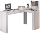 Escrivaninha de Canto com Penteadeira Jade Branco Fosco