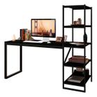 Escrivaninha Estudo Home Office Industrial Para Escritório Mesa Trabalho Com Prateleiras