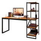 Escrivaninha Fit Home Office Estudo Escritório Prateleiras Mesa Industrial Nichos Sala Notebook Gamer Quarto Computador Simples Impressora