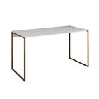 Escrivaninha Industrial Base Ferro Dourado Tampo Mdp Branco 120x60 - CASA PRIME