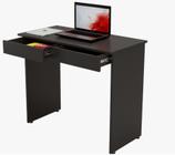 Escrivaninha mesa de computador Gamer de 02 gavetas Capuccino Lisboa Preto Black fosco