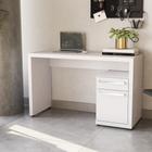 Escrivaninha Mesa em MDP Para Computador 1 Nichos 2 Gavetas Quarto Home Office Minimalista Branco