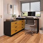 Escrivaninha Mesa Escritório em L com 6 Gavetas Cômoda Leonie Yescasa