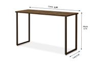 Escrivaninha Mesa Office Estudo Computador -Estilo Industrial 0,90 cm MDF/FERRO -Imbuia/Preto - STEEL MOBILI