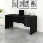 Escrivaninha Mesa Para Computador PC Home Office 155 cm 3 Gavetas Multiuso Quarto Escritório Preto - Tecno Mobili