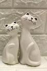 Escultura 2 Gatos Luxo de porcelana