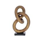 ESCULTURA ABSTRATA EM POLIRRESINA DOURADO MART 28,50cm