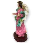 Escultura Anjo Da Guarda 14 Cm Cor De Rosa Em Resina