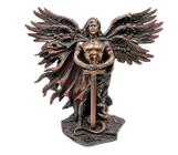 Escultura Anjo Serafim Rica em Detalhes Anjo da Guarda Alado