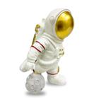 Escultura Astronauta Branco Lua Jogador Decoração 15,5X9,5Cm