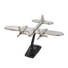 Escultura aviao decorativo em aluminio prata e preto - Espressione