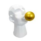 Escultura Branca Decorativa Busto Chiclete Contemporane Luxo