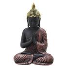 ESCULTURA BUDA DECORATIVO PRETO MARROM E DOURADO 21,5cm - Espressione