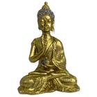 Escultura Buda sentado meditando dourado 9 cm em resina 47402 - Lua Mistica
