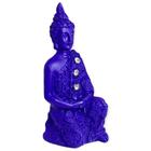 Escultura Buda Tibetano 9x4 cm sentado meditando lilás em resina 47042 - Lua Mistica