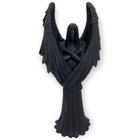 Escultura Castiçal Anjo Negro Fêmea Ou Macho Em Resina 25 Cm - Meta Atacado