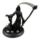 Escultura Caveira Foice Cemitério 22Cm Resina- Selecione Cor