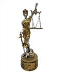 Escultura Dama da Justiça Thêmis Símbolo do Direito 27cm