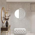 Escultura de Parede Círculo Abstrato 60x56 Branco MDF 6mm Branco